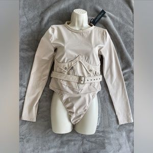 Maniere de Voir cream bodysuit. Size 14. NWT